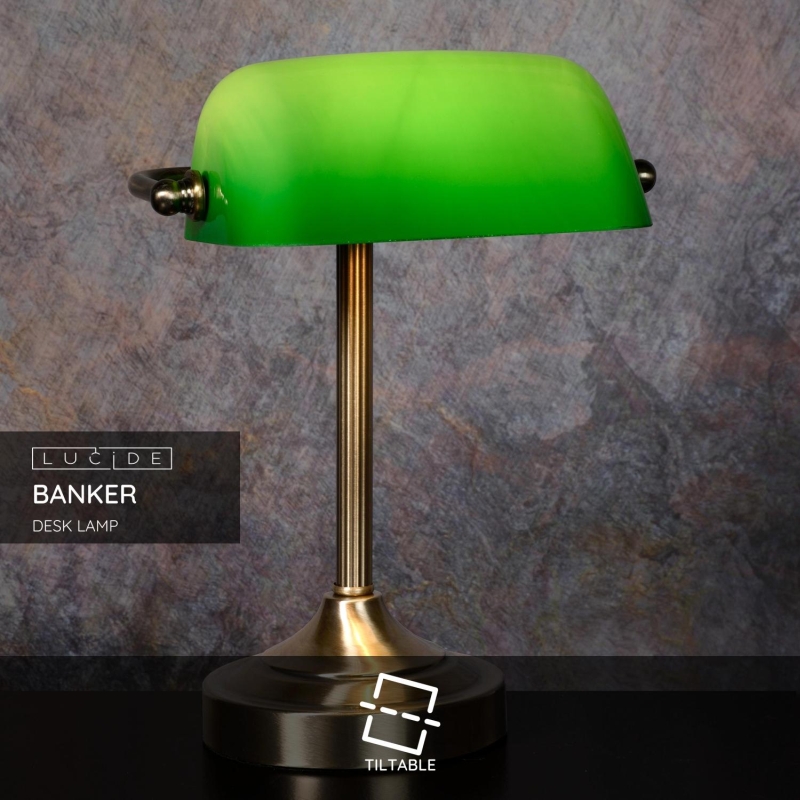 Lucide BANKER - Stolná lampa - 1xE14 - Bronzová